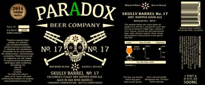 Paradox Beer Company Skully Barrel No. 17