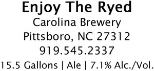 Carolina Brewery Enjoy The Ryed October 2014