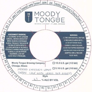 Moody Tongue Steeped Emperor's Lemon Saison