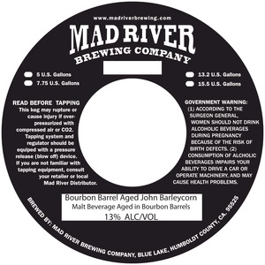 Mad River Brewing Company Bourbon Barrel John Barleycorn