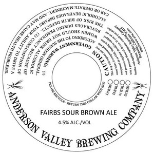 Anderson Valley Brewing Company Fairbs Sour Brown November 2014