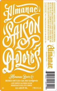 Almanac Beer Co. Saison Dolores November 2014