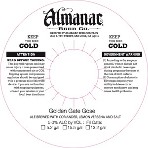 Almanac Beer Co. Golden Gate Gose