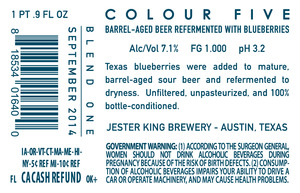 Jester King Brewery Colour Five November 2014