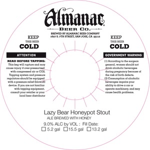 Almanac Beer Co. Lazy Bear Honeypot Stout