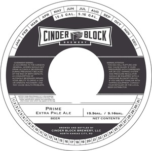 Cinder Block Brewery Prime Extra Pale Ale