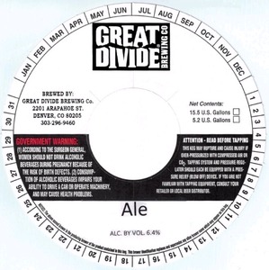 Great Divide Brewing Company Ale November 2014