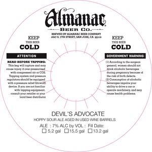 Almanac Beer Co. Devil's Advocate November 2014