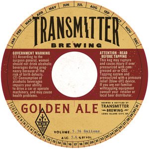 Transmitter Brewing Golden Ale November 2014