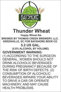 Bayshore Beer Co Thunder Wheat November 2014