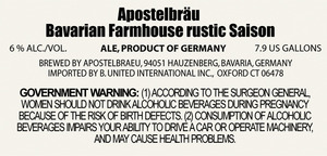 Apostelbraeu Bavarian Farmhouse Rustic Saison