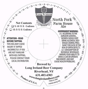 Long Ireland Beer Company North Fork Farm House Ale December 2014