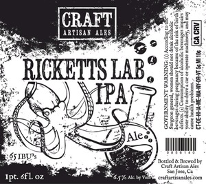 Craft Artisan Ales Ricketts Lab IPA