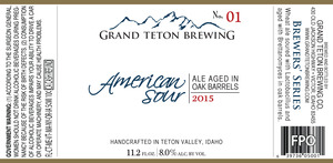 Grand Teton Brewing Company American Sour December 2014