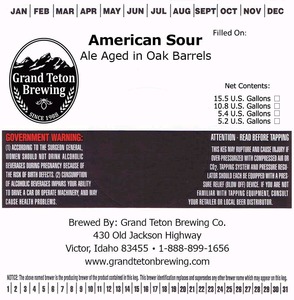 Grand Teton Brewing Company American Sour November 2014