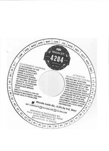 Main Street Brewing Co 4204 Blonde Juele November 2014