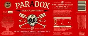 Paradox Beer Company In The Spirit Of Skully Barrel No. 2 November 2014