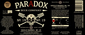 Paradox Beer Company Skully Barrel No. 19 November 2014