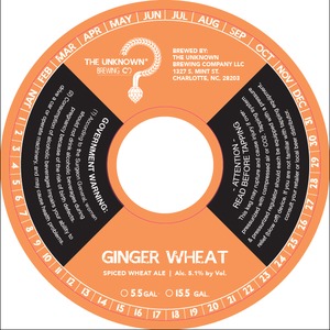 The Unknown Brewing Company Ginger Wheat November 2014
