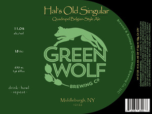 Green Wolf Brewing Co. Hal's Old Singular November 2014