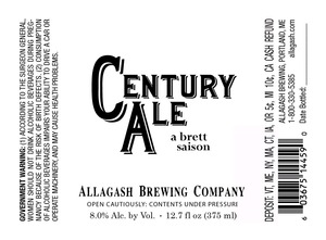Allagash Brewing Company Century Ale November 2014