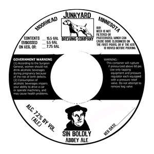 Junkyard Brewing Company Sin Boldly