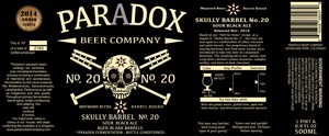 Paradox Beer Company Skully Barrel No.20 November 2014