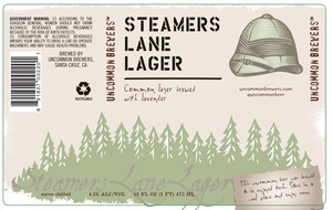 Uncommon Brewers Steamers Lane Lager