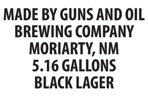 Guns And Oil Brewing Company Black Lager December 2014