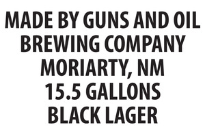 Guns And Oil Brewing Company Black Lager December 2014