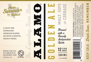 Alamo Golden Ale December 2014