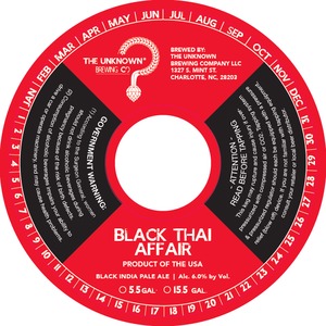 The Unknown Brewing Company Black Thai Affair December 2014