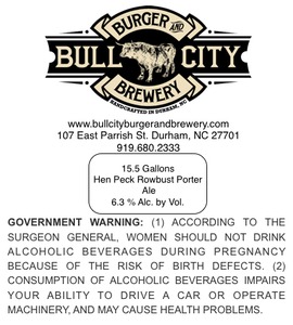 Bull City Burger And Brewery Hen Peck Rowbust Porter November 2014