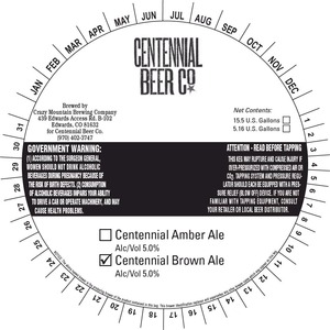 Crazy Mountain Brewing Company Centennial Brown December 2014