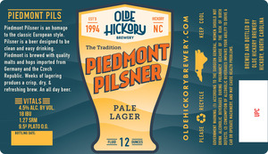 Olde Hickory Brewery Piedmont Pilsner December 2014
