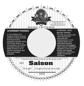 Calvert Brewing Company Saison December 2014