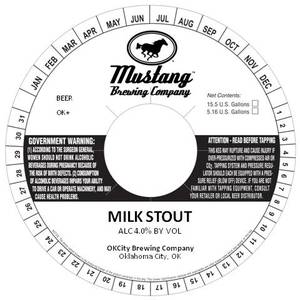 Mustang Brewing Company Milk Stout December 2014