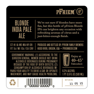 Pfriem Family Brewers Blonde IPA