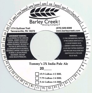 Barley Creek Tommy's 2x India Pale Ale December 2014