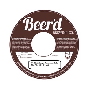 The Beer'd Brewing Co. World At Large American Pale Ale December 2014