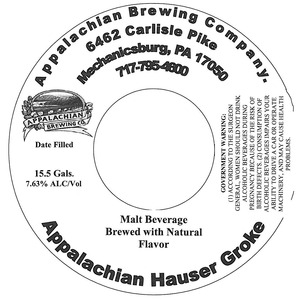 Appalachian Brewing Co Appalachian Hauser Groke