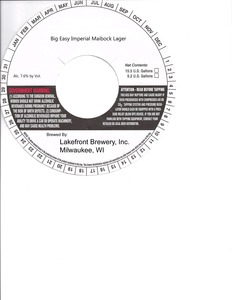 Lakefront Brewery Big Easy Imperial Maibock January 2015