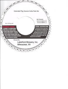 Lakefront Brewery Extended Play Session IPA January 2015