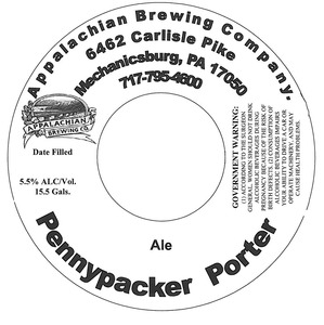 Appalachian Brewing Co Pennypacker Porter December 2014