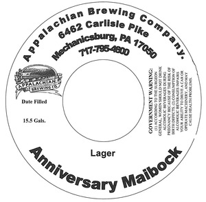 Appalachian Brewing Co Anniversary Maibock December 2014