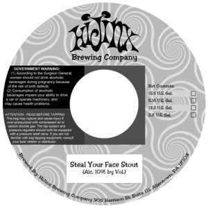 Hijinx Brewing Company Steal Your Face Stout