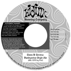 Hijinx Brewing Company Sixes & Sevens