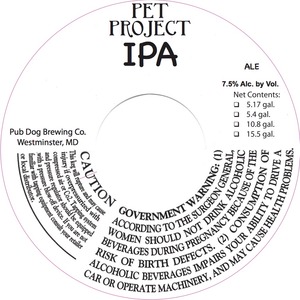 Pet Project IPA December 2014