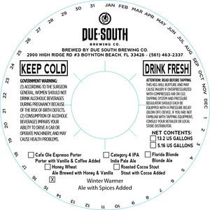 Due South Brewing Co. Winter Warmer December 2014