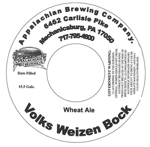 Appalachian Brewing Co Vold Weizen Bock December 2014